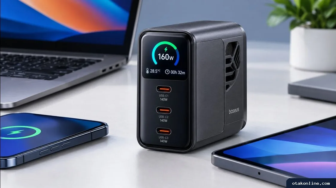 Baseus EnerGeek GH21, Charger 160W dengan Kipas Aktif