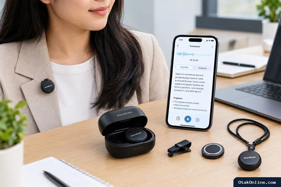 Soundcore Work D3200, Perekam Suara Wearable dengan Fitur AI