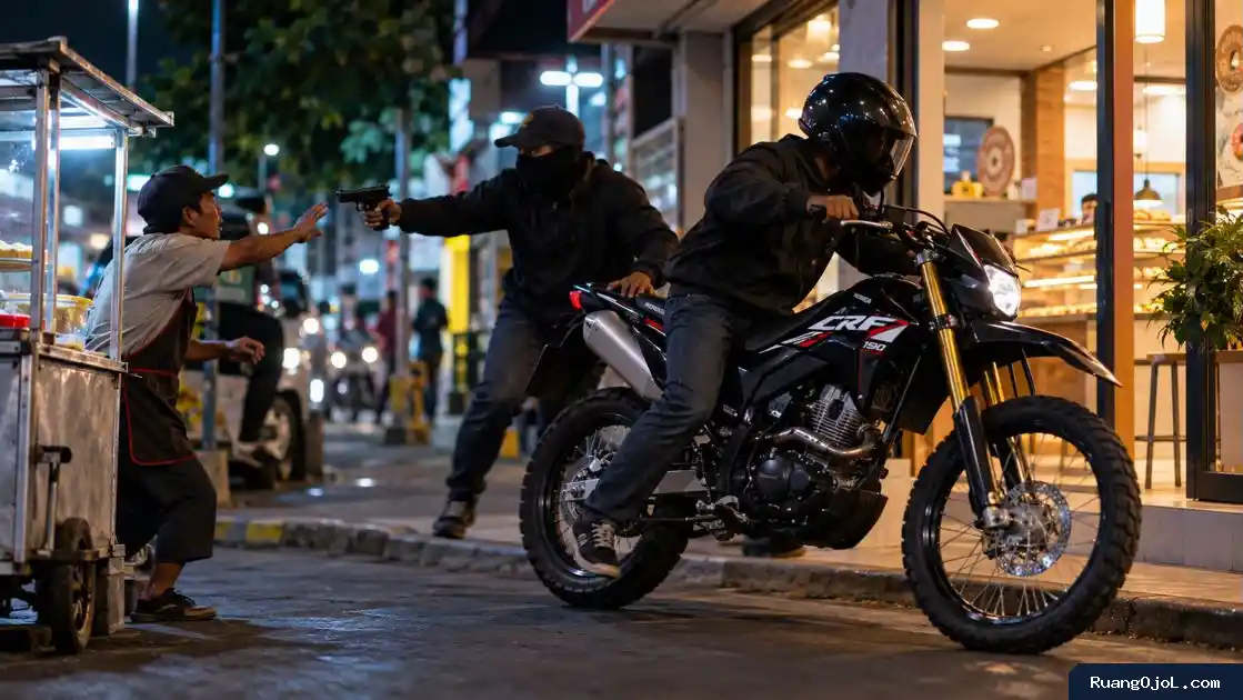 Honda CRF 150 Baru Sehari Dicuri di Depan Toko Donat Bandar Lampung