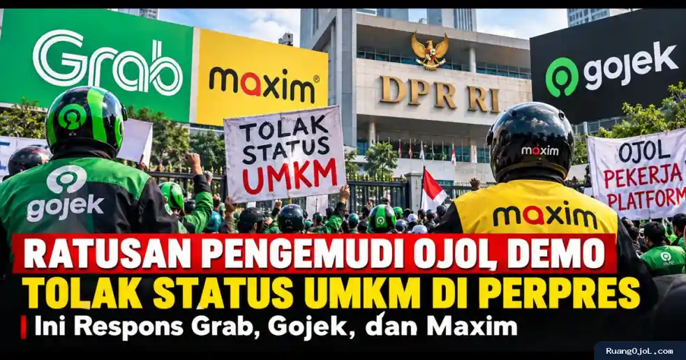 Ratusan Pengemudi Ojol Demo Tolak Status UMKM, Ini Respons Grab, Gojek, Maxim