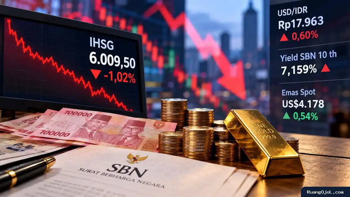 IHSG Turun 1,02%, Rupiah Melemah, Yield SBN Naik ke 7,159%