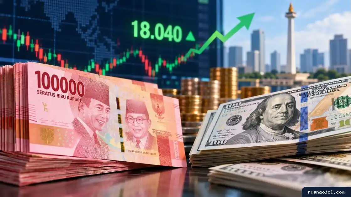 Rupiah Menguat Tipis ke Rp18.040 per Dolar AS
